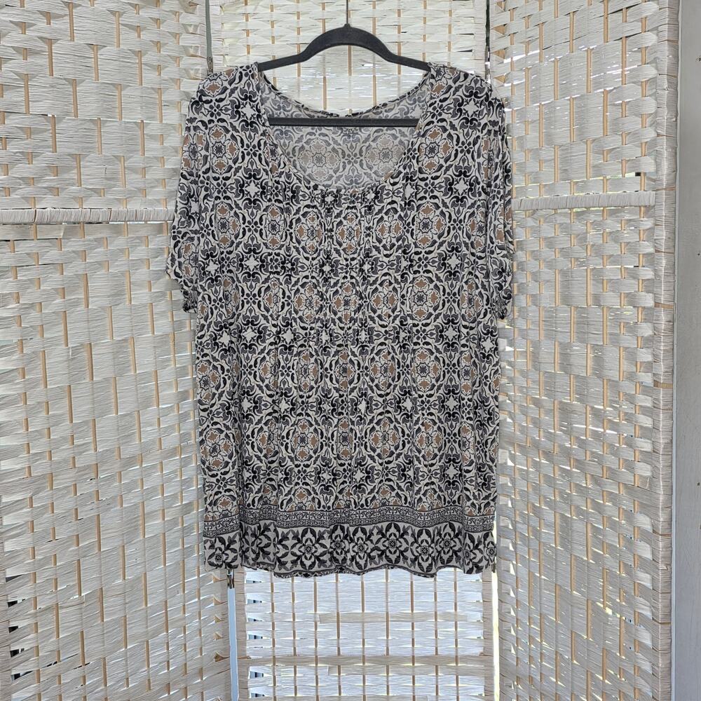 Women's Plus Size Printed Floral Medallion Print Croft & Barrow Size 2x